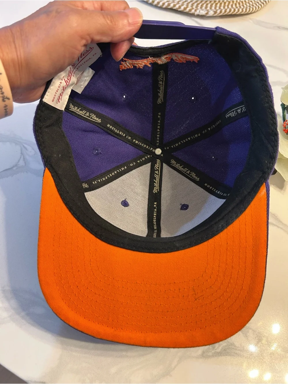 Mitchell & Ness Phoenix Sun Purple and Orange Team Snapback Hat